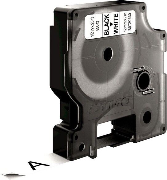 Dymo D1 Serisi Beyaz Etikete Siyah 45013 12Mmx7M Şerit