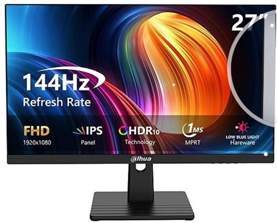 Dahua LM27-B221B 27'' LED IPS 1ms 144Hz 1920x1080 FullHD DP+HDMI+Audio out (VESA) Siyah Monitör