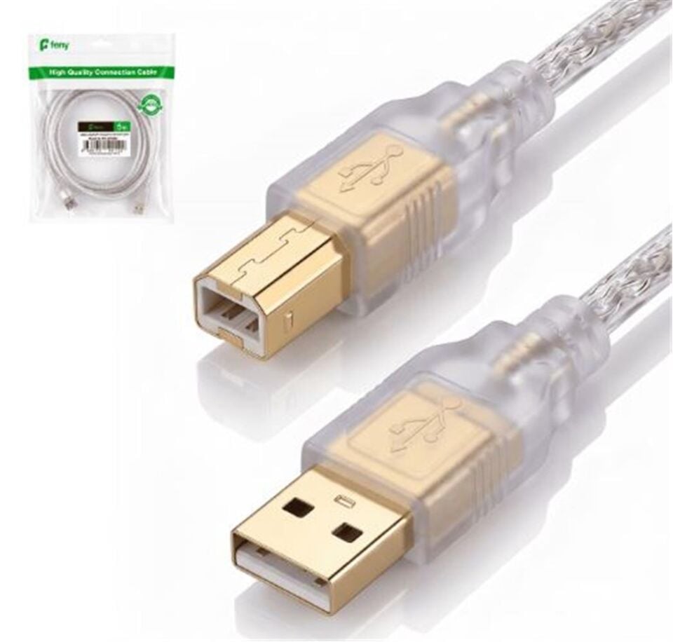 Feny FN-U3015 USB2.0 AM-BM Şeffaf 100 yüzde  Bakır Pri·nter Yazıcı Kablosu 1.5M