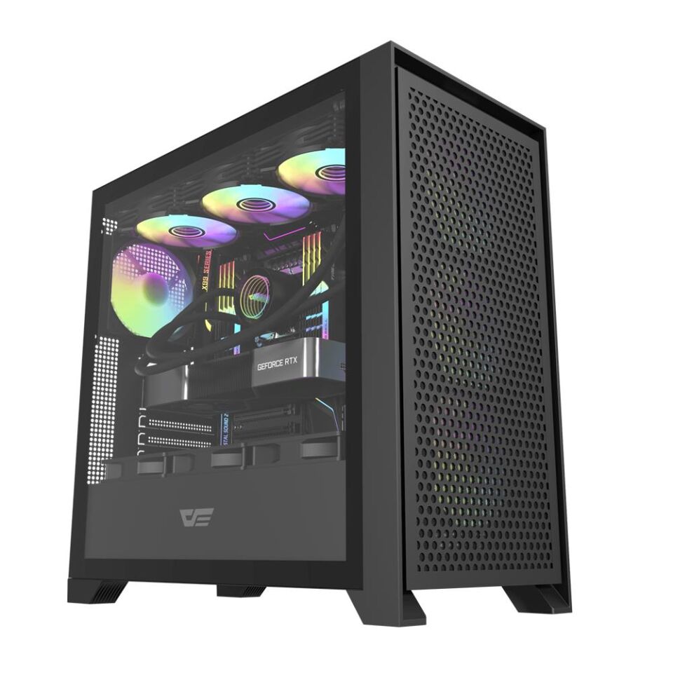 darkFlash DRX90 MESH 650W 80+ Power Supply 4-12cm ARGB  Fan Siyah Kasa