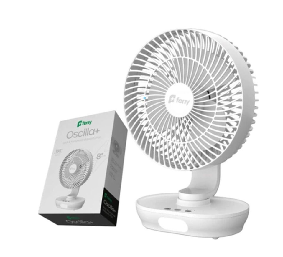 Feny Oscilla 3 Kademe Hız Ayarlı 180° 3000 Mah Şarjlı  8'' Masüstü Fan Vantilatör 150 Derece Salınım