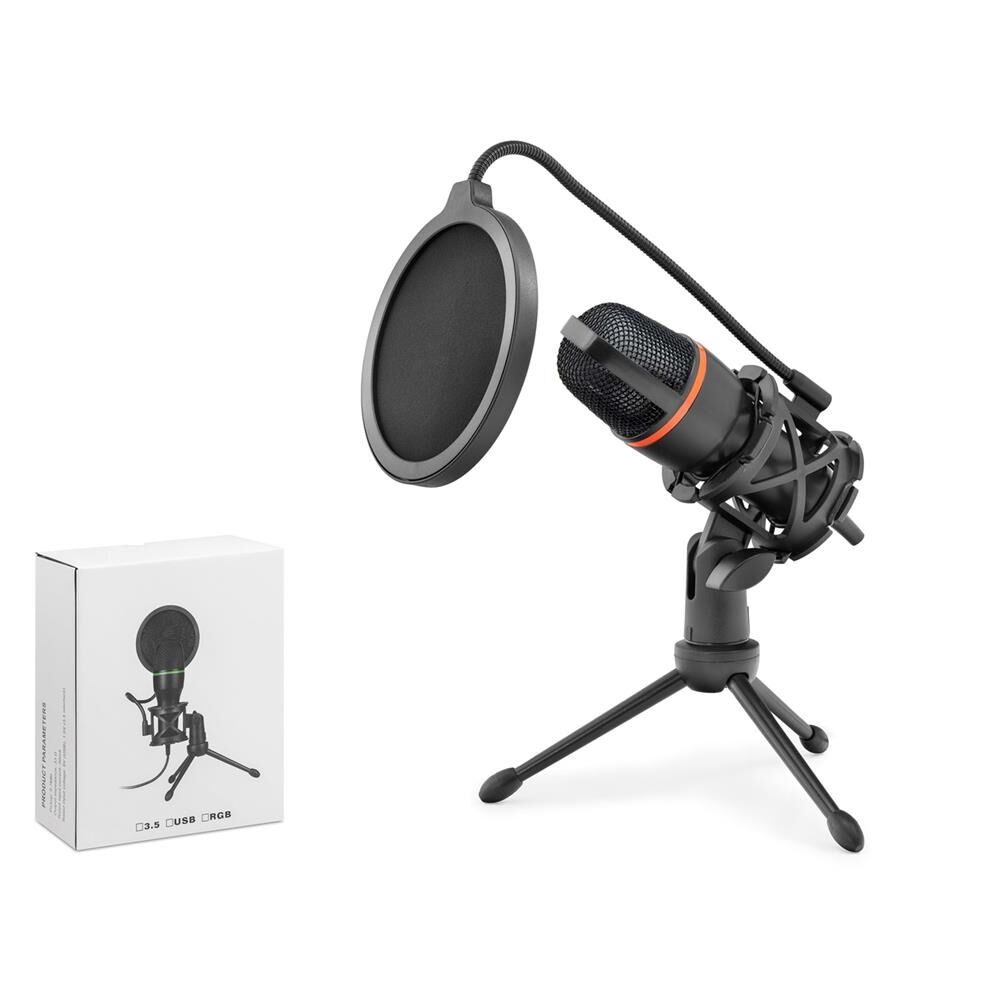 HADRON ME4USB Gaming Tripod Mikrofon Pop Filtreli Type-C 48kHz 16Bit Siyah