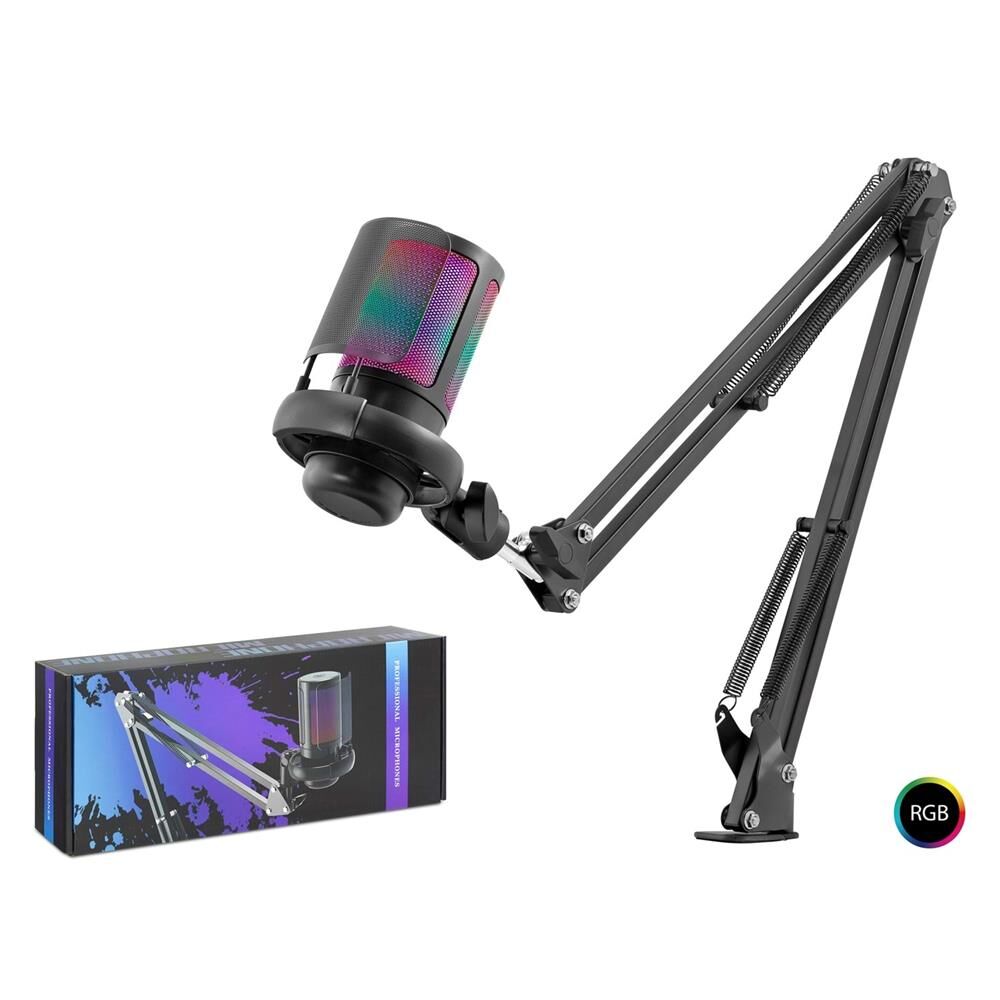 HADRON ME6S35B Gaming RGB Mikrofon Seti Boom Mikrofon Kolu Type-C 192kHz 24Bit Siyah
