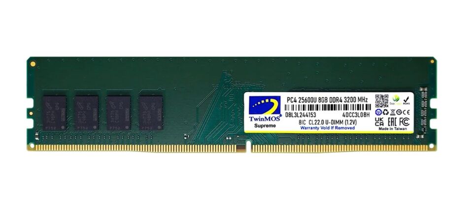TwinMOS 8GB DDR4 3200MHz CL22 1.2V (MDD48GB3200D) Desktop Pc Ram