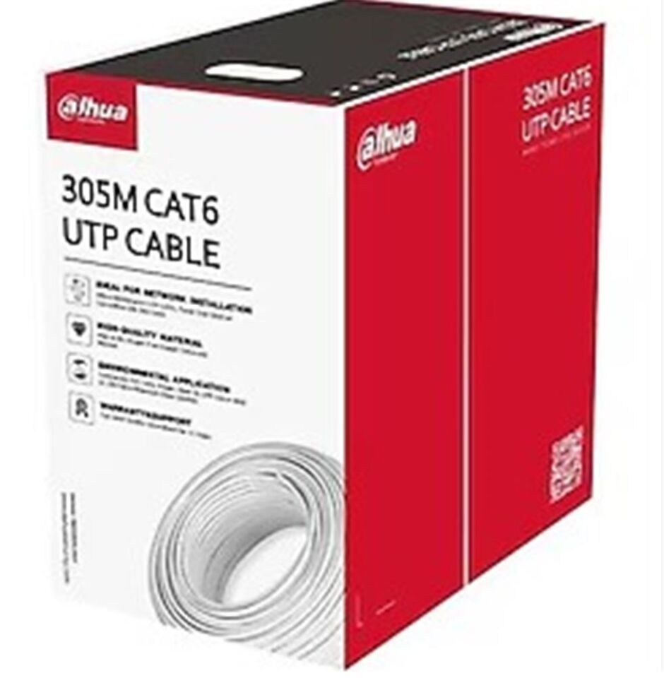 Dahua PFM920I  Saf Full Bakır Cat6 Kablo Beyaz 305 Metre İç Ortam